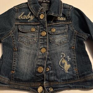 Baby Phat Kids Jean Jacket - Dark Blue with Gold Accents Size 3T